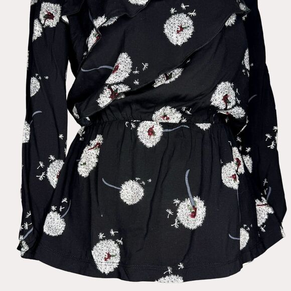 Deletta Anthropologie Wished Blooms Dandelion Peplum Top Blouse XS bv - Picture 9 of 14